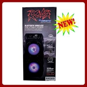 Portable Party Speaker Bluetooth Wireless Dual LED Light Rechargeable Karaoke FM